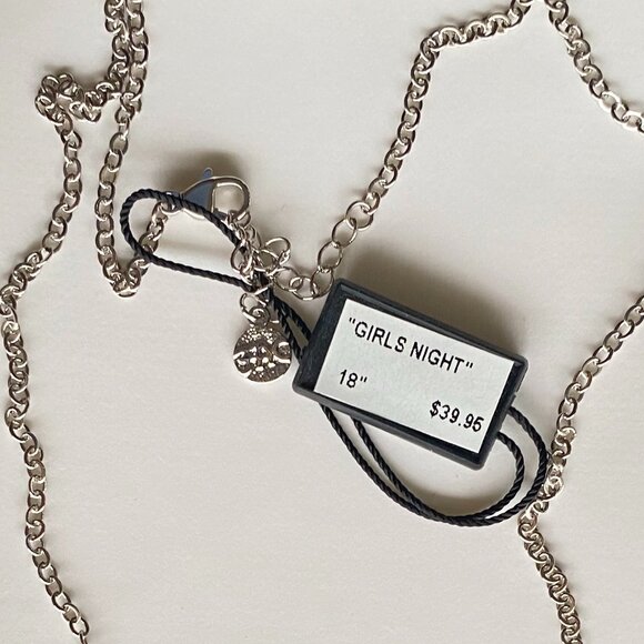 FAC Girls Night Out Wine Necklace Silver Tone NWT - Picture 6 of 7